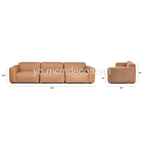 Solae Canyon Tan Alawọ Sofa